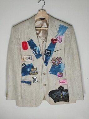 Women's size large junk blazer - thrifted, dry cleaned and designed!